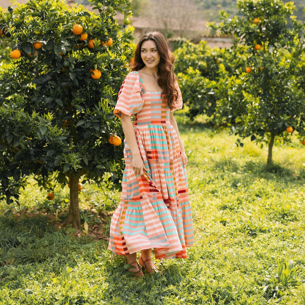 Sunshine Tienda® Apricot Colorful Stripe Tula Dress