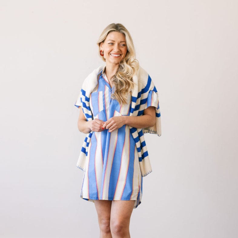 Sunshine Tienda® Cabana Stripe Getaway Mini Dress