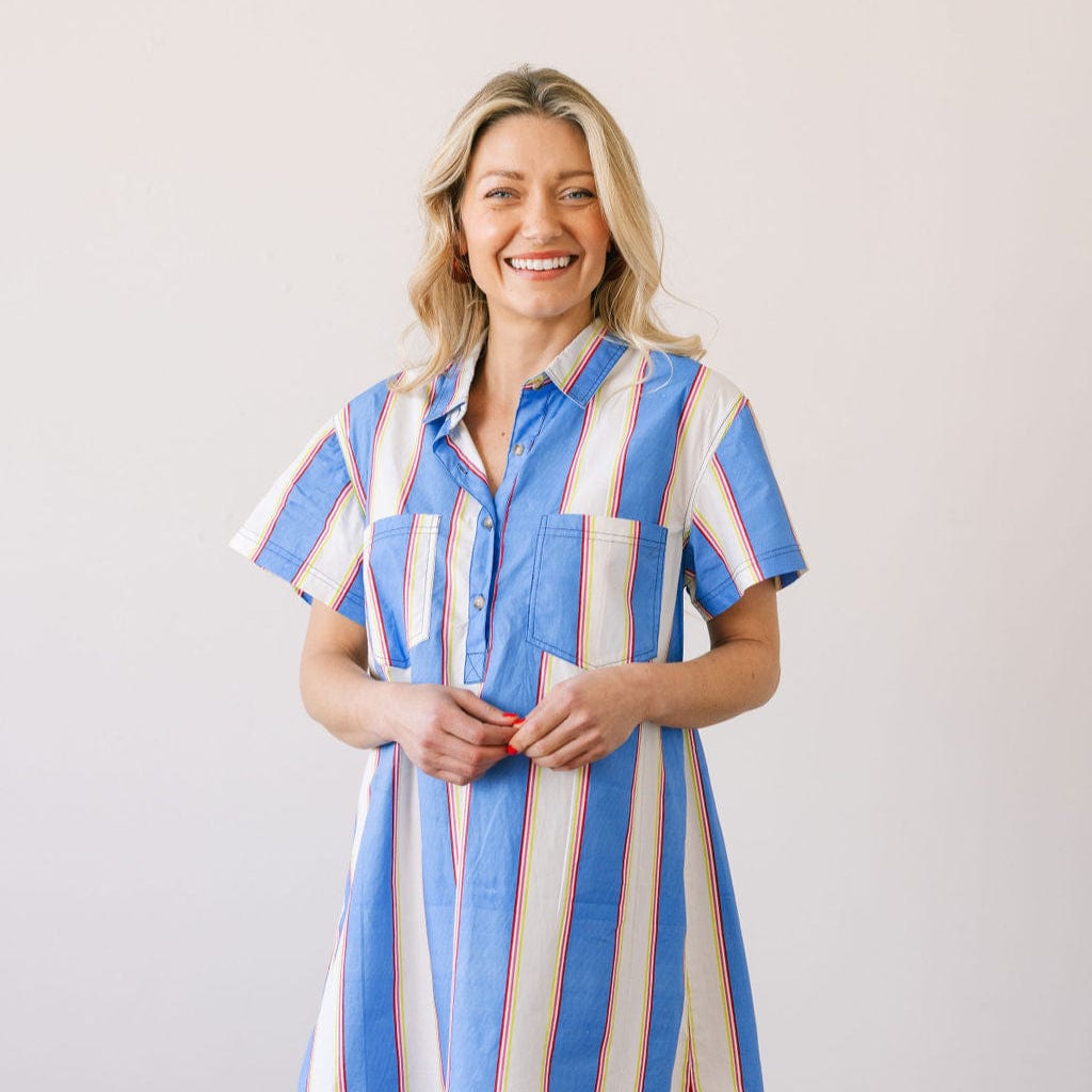 Sunshine Tienda® Cabana Stripe Getaway Mini Dress