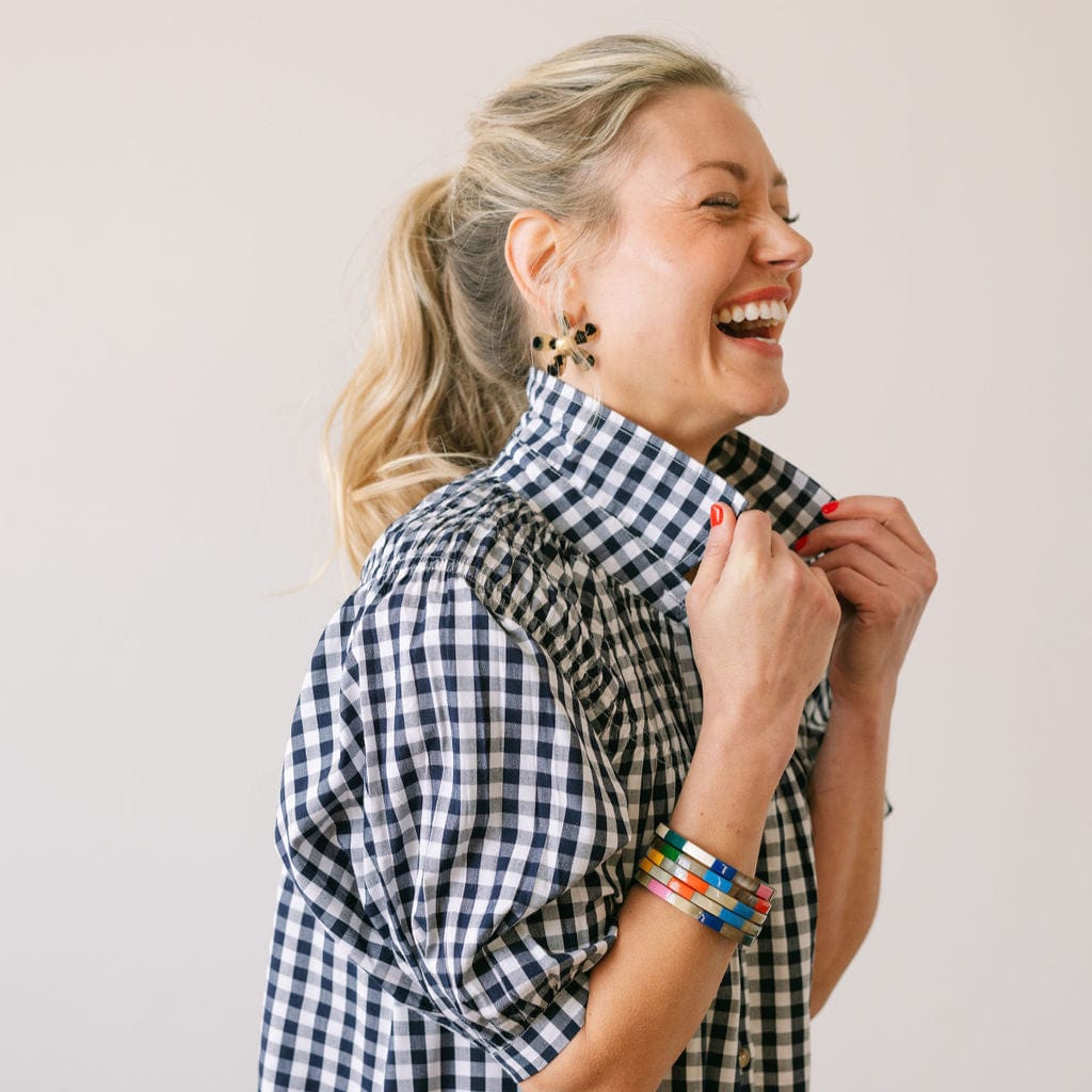 Sunshine Tienda® Navy Gingham Oasis Dress